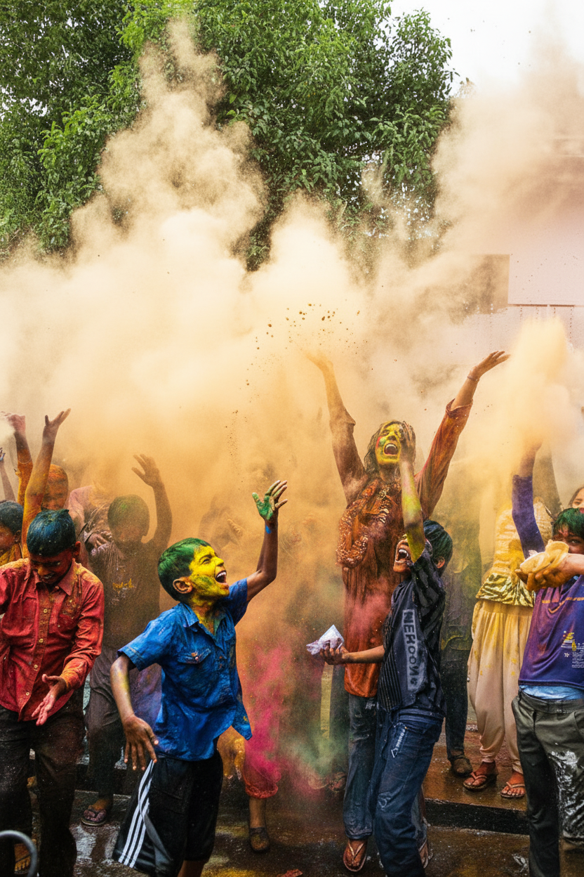 Festival celebration after colorization