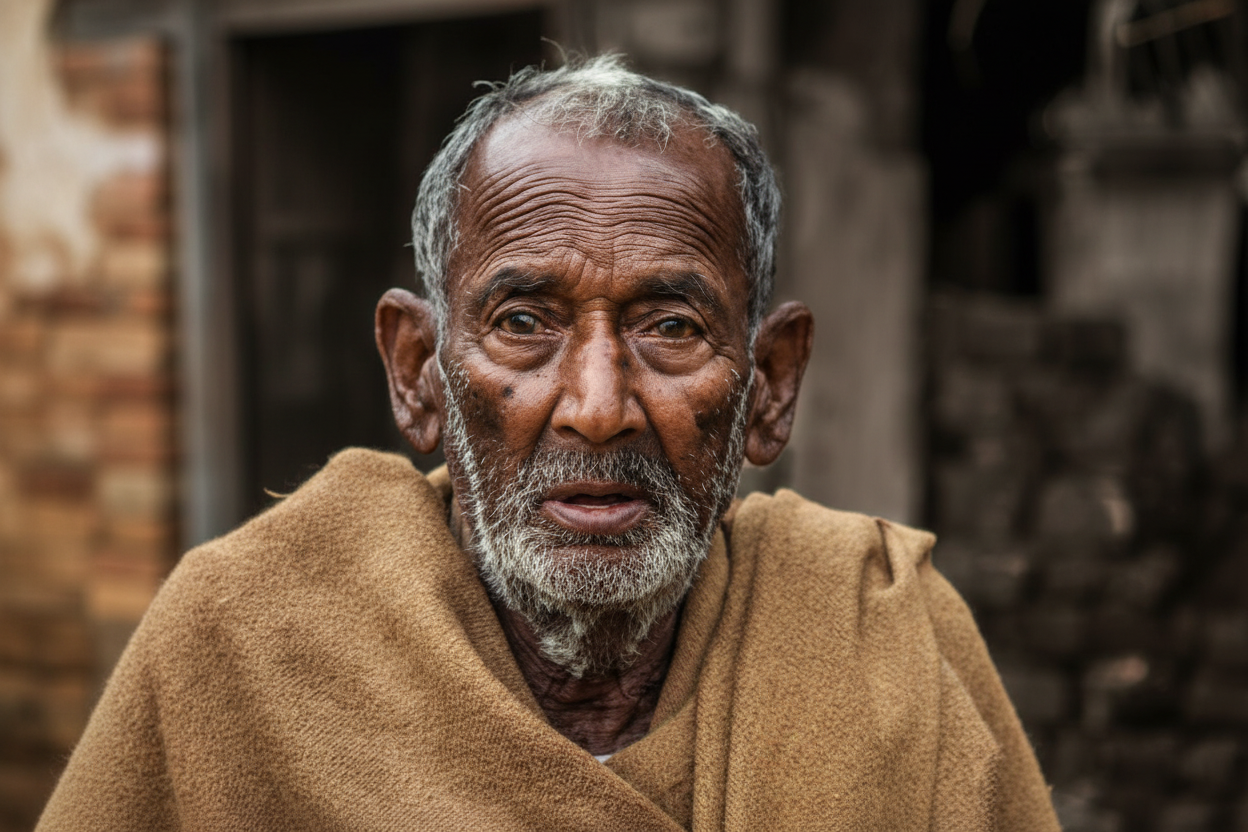 Grandfather portrait after colorization